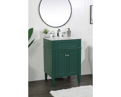 Elegant Single Bathroom Vanity Set - Green, L 24" (VF12524GN)