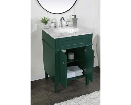 Elegant Single Bathroom Vanity Set - Green, L 24" (VF12524GN)