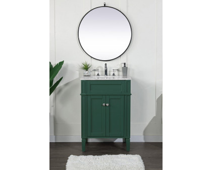 Elegant Single Bathroom Vanity Set - Green, L 24" (VF12524GN)