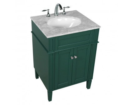 Elegant Single Bathroom Vanity Set - Green, L 24" (VF12524GN)