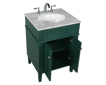 Elegant Single Bathroom Vanity Set - Green, L 24" (VF12524GN)