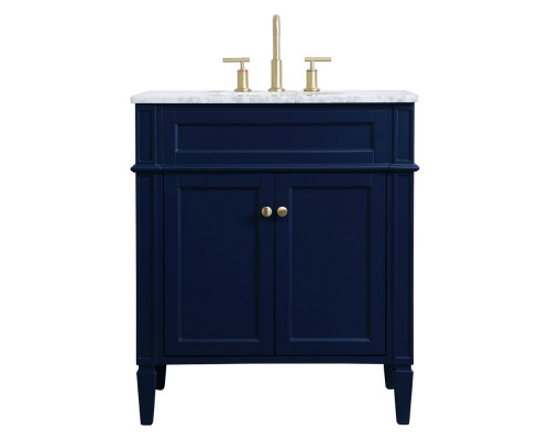 Elegant Single Bathroom Vanity Set - Blue, L 30" (VF12530BL)