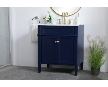 Elegant Single Bathroom Vanity Set - Blue, L 30" (VF12530BL)