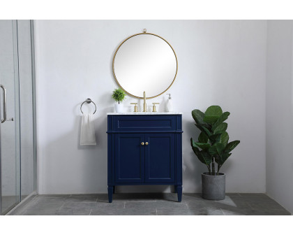 Elegant Single Bathroom Vanity Set - Blue, L 30" (VF12530BL)