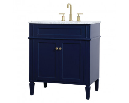 Elegant Single Bathroom Vanity Set - Blue, L 30" (VF12530BL)