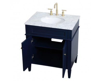 Elegant Single Bathroom Vanity Set - Blue, L 30" (VF12530BL)