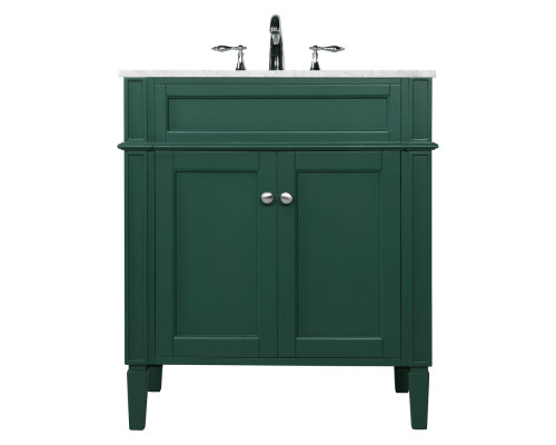 Elegant Single Bathroom Vanity Set - Green, L 30" (VF12530GN)