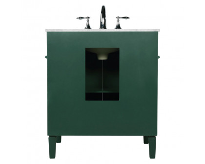 Elegant Single Bathroom Vanity Set - Green, L 30" (VF12530GN)