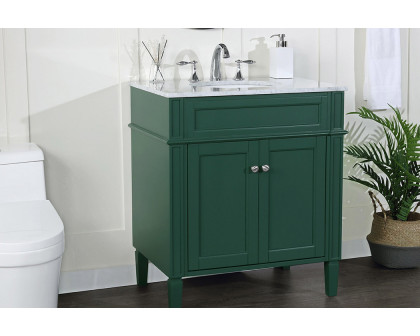 Elegant Single Bathroom Vanity Set - Green, L 30" (VF12530GN)