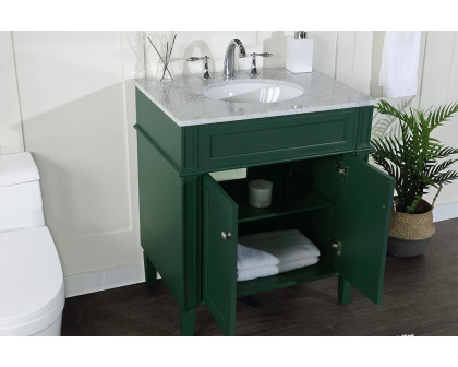 Elegant Single Bathroom Vanity Set - Green, L 30" (VF12530GN)