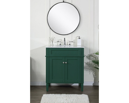 Elegant Single Bathroom Vanity Set - Green, L 30" (VF12530GN)