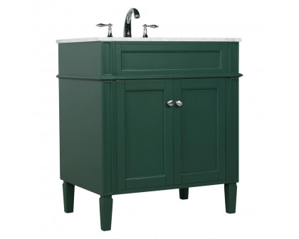 Elegant Single Bathroom Vanity Set - Green, L 30" (VF12530GN)