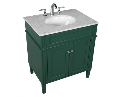 Elegant Single Bathroom Vanity Set - Green, L 30" (VF12530GN)