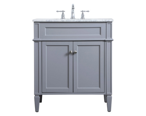 Elegant Single Bathroom Vanity Set - Gray, L 30" (VF12530GR)