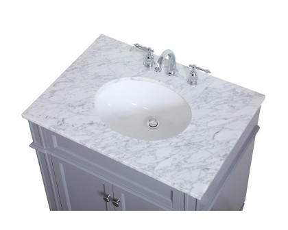 Elegant Single Bathroom Vanity Set - Gray, L 30" (VF12530GR)