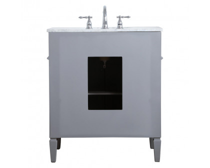 Elegant Single Bathroom Vanity Set - Gray, L 30" (VF12530GR)