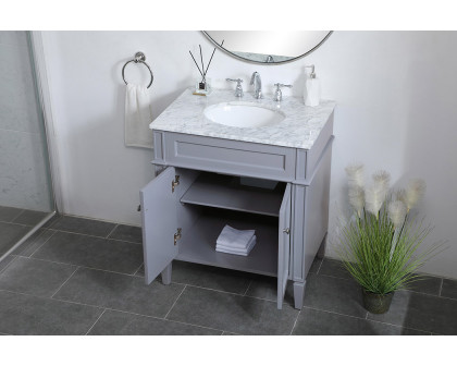 Elegant Single Bathroom Vanity Set - Gray, L 30" (VF12530GR)