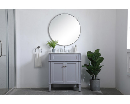 Elegant Single Bathroom Vanity Set - Gray, L 30" (VF12530GR)