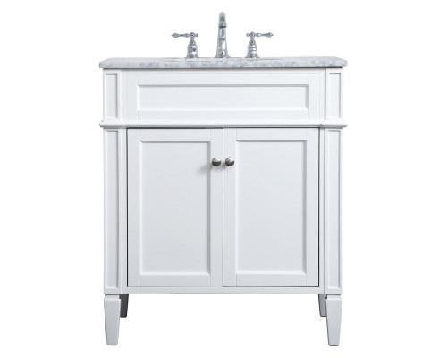 Elegant Single Bathroom Vanity Set - White, L 30" (VF12530WH)