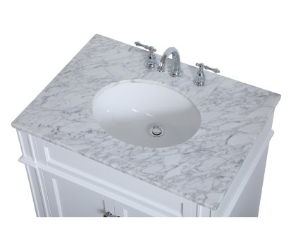 Elegant Single Bathroom Vanity Set - White, L 30" (VF12530WH)