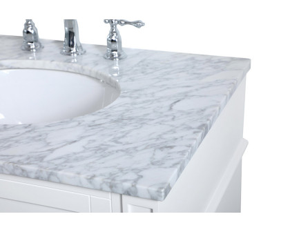 Elegant Single Bathroom Vanity Set - White, L 30" (VF12530WH)