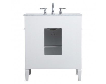 Elegant Single Bathroom Vanity Set - White, L 30" (VF12530WH)