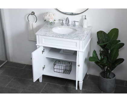 Elegant Single Bathroom Vanity Set - White, L 30" (VF12530WH)