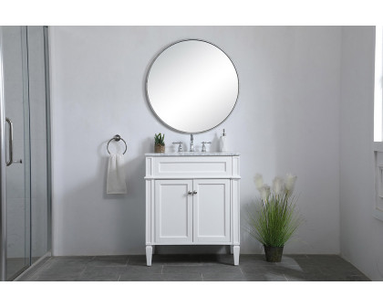 Elegant Single Bathroom Vanity Set - White, L 30" (VF12530WH)