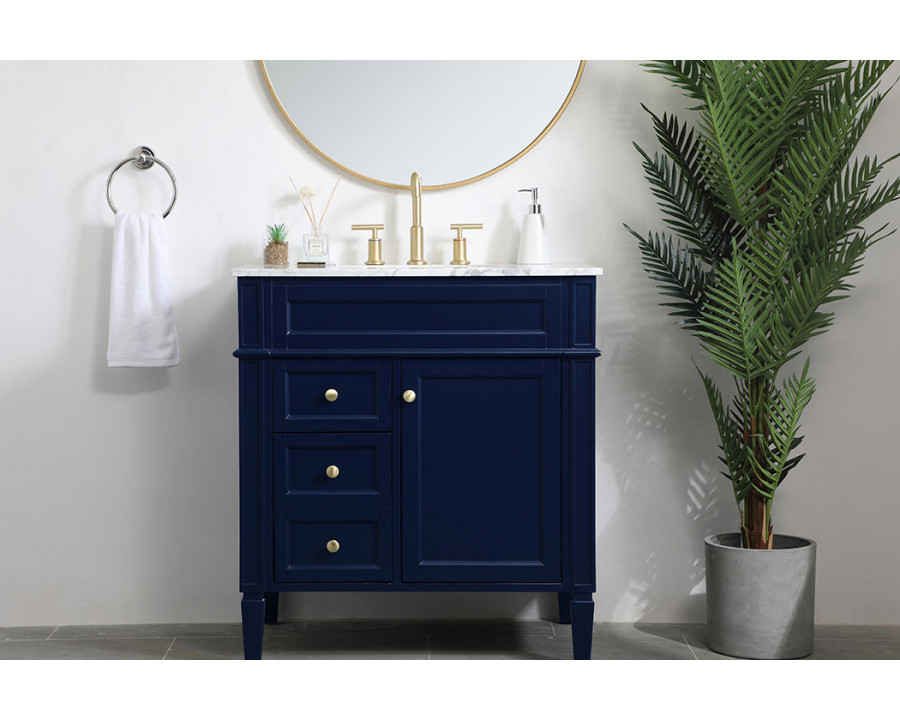 Elegant 32" Single Bathroom Vanity Set - Blue (VF12532BL)