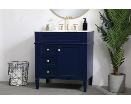 Elegant 32" Single Bathroom Vanity Set - Blue (VF12532BL)