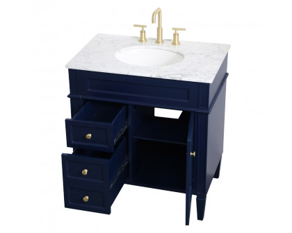 Elegant 32" Single Bathroom Vanity Set - Blue (VF12532BL)