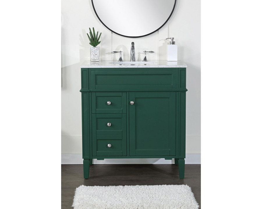 Elegant 32" Single Bathroom Vanity Set - Green (VF12532GN)