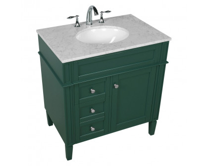 Elegant 32" Single Bathroom Vanity Set - Green (VF12532GN)