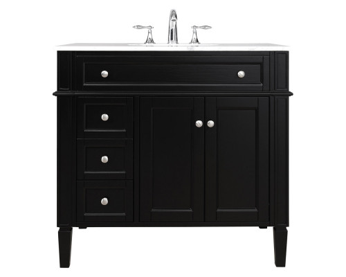 Elegant Single Bathroom Vanity Set - Black, L 36" (VF12536BK)