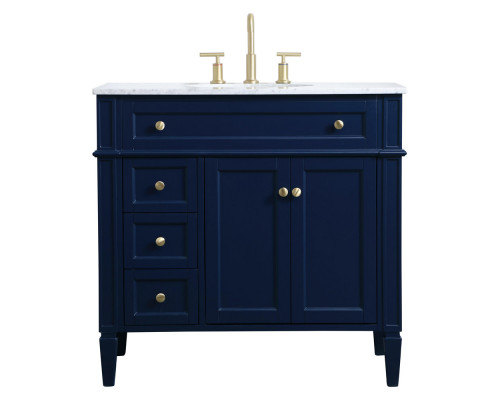 Elegant Single Bathroom Vanity Set - Blue, L 36" (VF12536BL)