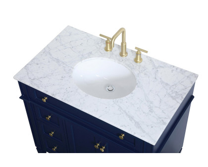 Elegant Single Bathroom Vanity Set - Blue, L 36" (VF12536BL)