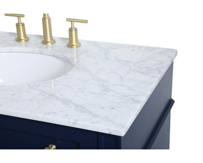 Elegant Single Bathroom Vanity Set - Blue, L 36" (VF12536BL)