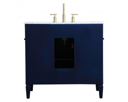 Elegant Single Bathroom Vanity Set - Blue, L 36" (VF12536BL)