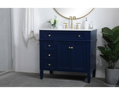 Elegant Single Bathroom Vanity Set - Blue, L 36" (VF12536BL)