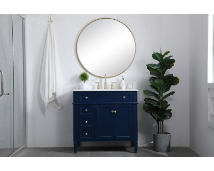 Elegant Single Bathroom Vanity Set - Blue, L 36" (VF12536BL)