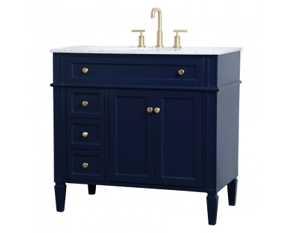 Elegant Single Bathroom Vanity Set - Blue, L 36" (VF12536BL)