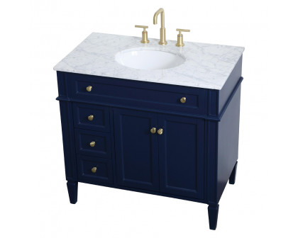 Elegant Single Bathroom Vanity Set - Blue, L 36" (VF12536BL)