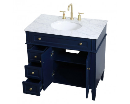 Elegant Single Bathroom Vanity Set - Blue, L 36" (VF12536BL)