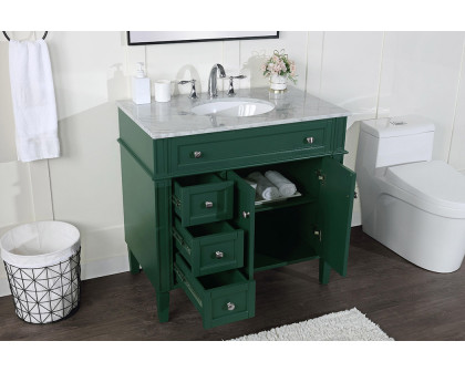 Elegant Single Bathroom Vanity Set - Green, L 36" (VF12536GN)