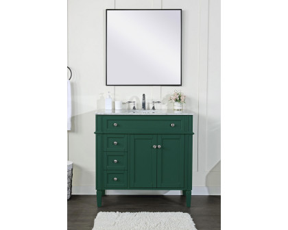 Elegant Single Bathroom Vanity Set - Green, L 36" (VF12536GN)