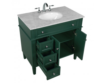 Elegant Single Bathroom Vanity Set - Green, L 36" (VF12536GN)