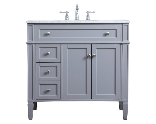 Elegant Single Bathroom Vanity Set - Gray, L 36" (VF12536GR)