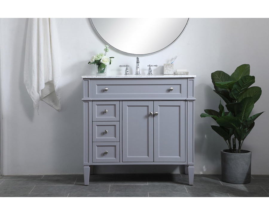 Elegant Single Bathroom Vanity Set - Gray, L 36" (VF12536GR)