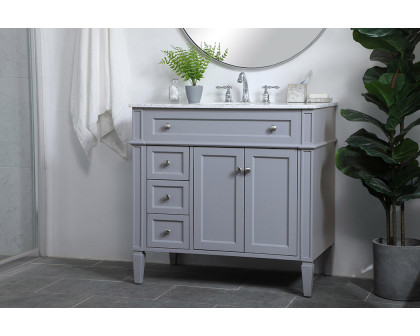 Elegant Single Bathroom Vanity Set - Gray, L 36" (VF12536GR)