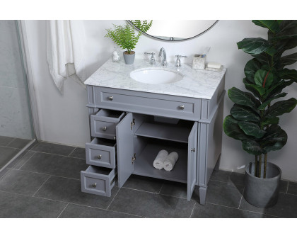 Elegant Single Bathroom Vanity Set - Gray, L 36" (VF12536GR)